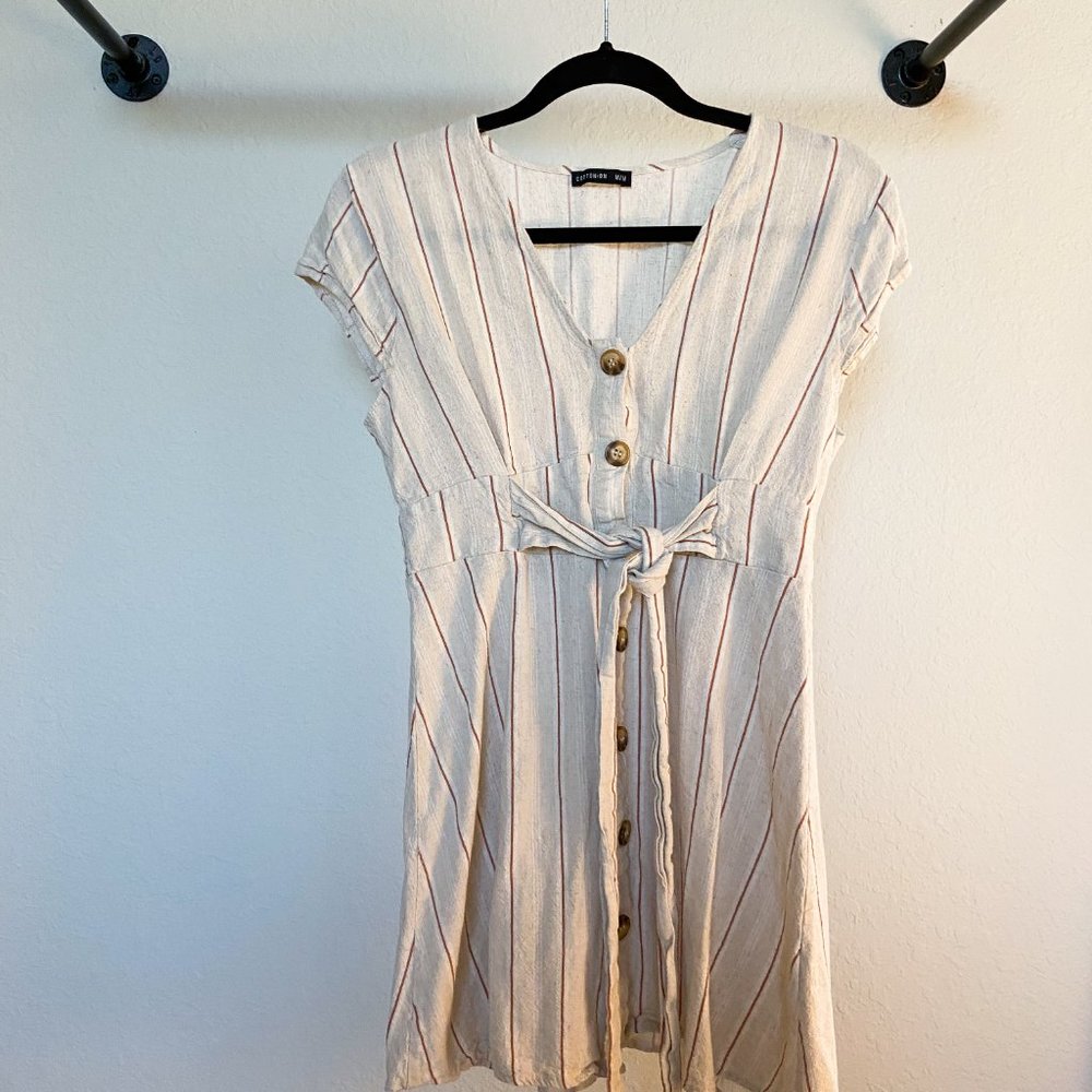 Tan button down dress